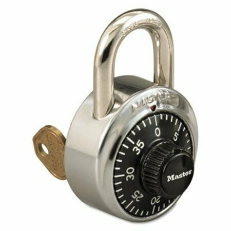 Master Lock Master, Combination Stainless Steel Padlock W/key Cylinder, 1 7/8in Wide, Black/silver 1525